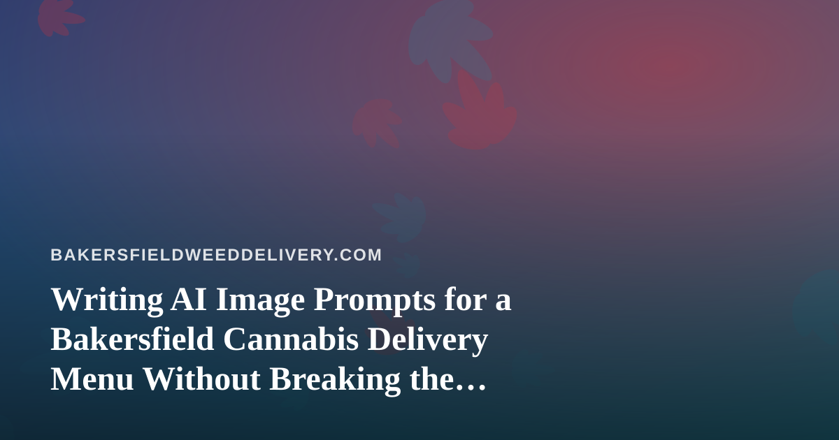 Writing AI Image Prompts for a Bakersfield Cannabis Delivery Menu Without Breaking the Rules